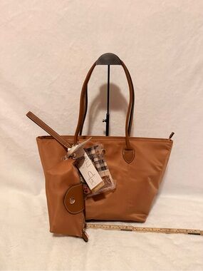 NWT Nanette Lepore Nylon Tote 3-Piece Set in Brown Sugar Moose Color